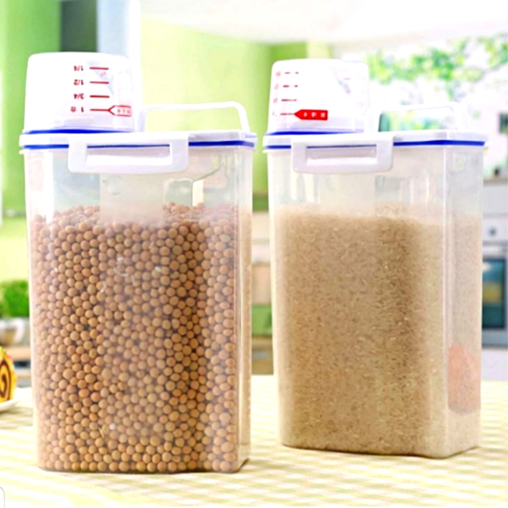 2 Plastic Food Containers with Sprout